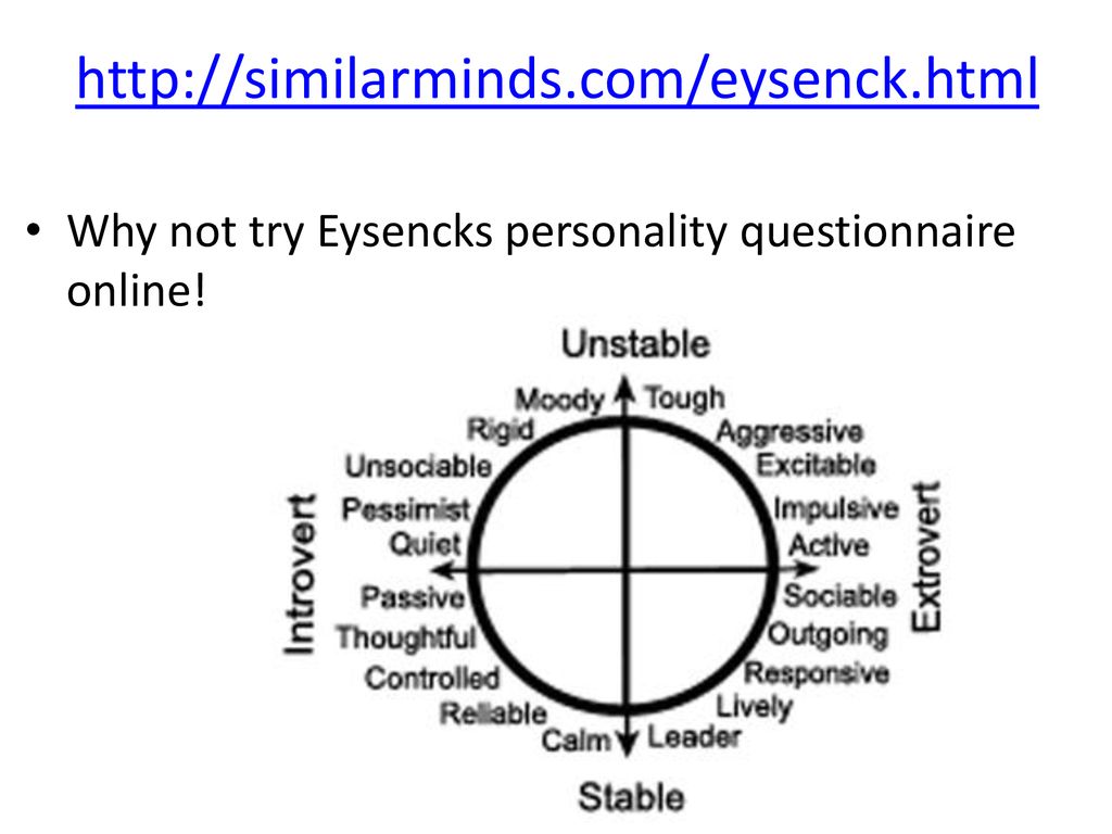 Why not try Eysencks personality questionnaire online!