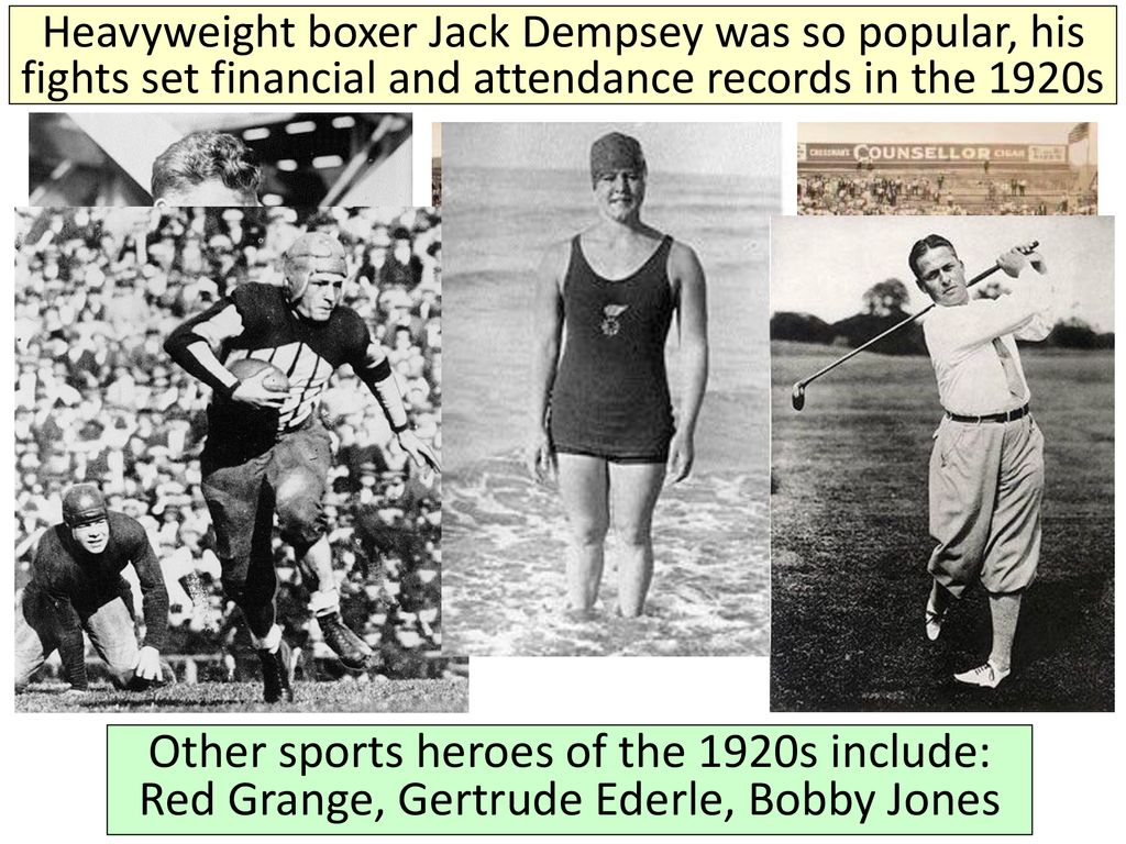 Heavyweight boxer Jack Dempsey was so popular, his fights set financial and attendance records in the 1920s