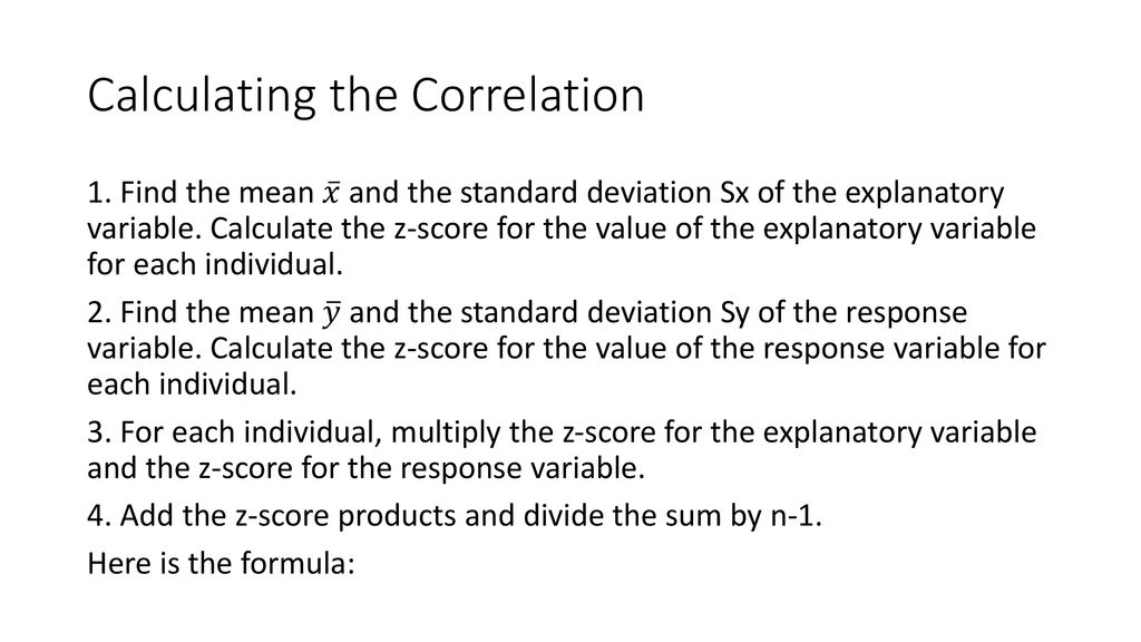 Calculating the Correlation