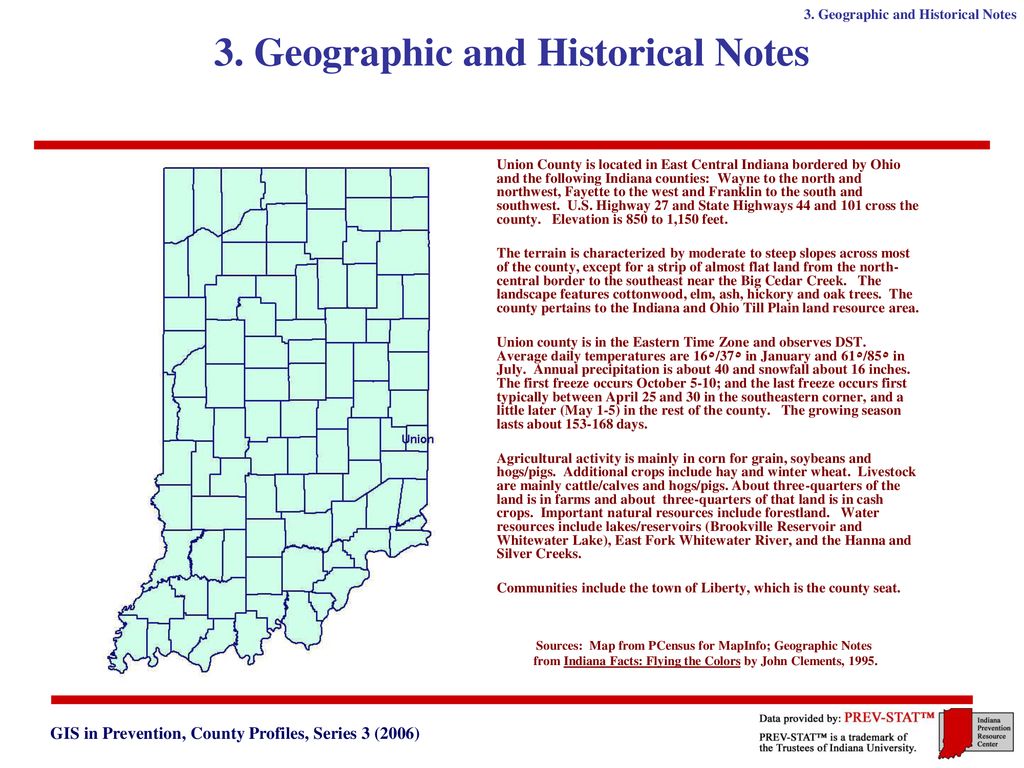 Gis Union County Indiana Union County, Indiana The Indiana Prevention Resource Center - Ppt Download