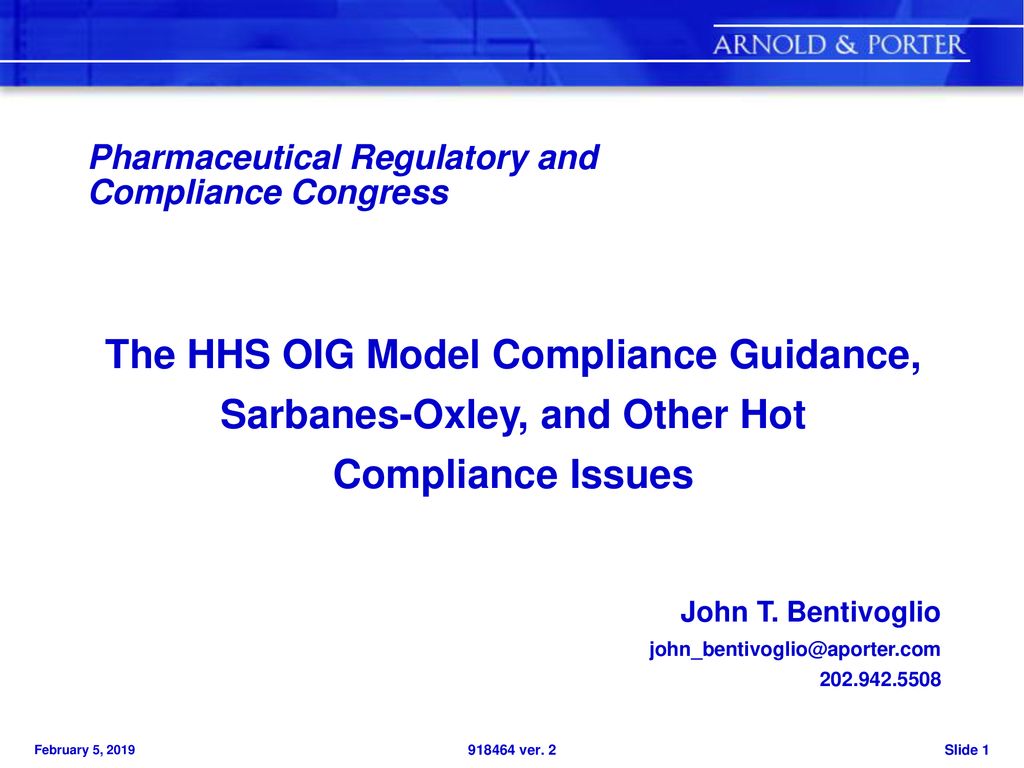 Pharmaceutical Regulatory and Compliance Congress - ppt download