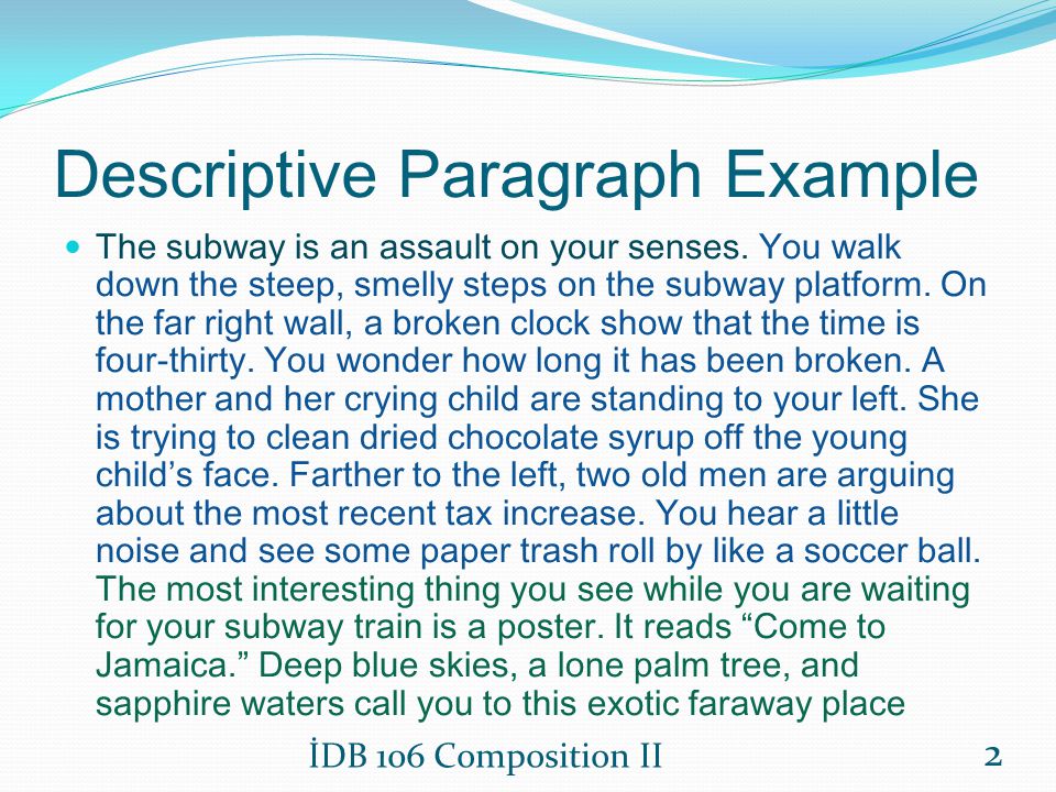 examples of descriptive paragraphs for elementary students