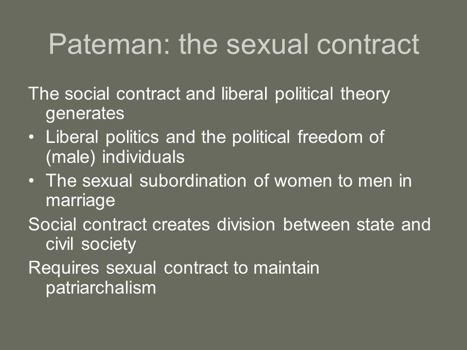 Pateman: the sexual contract