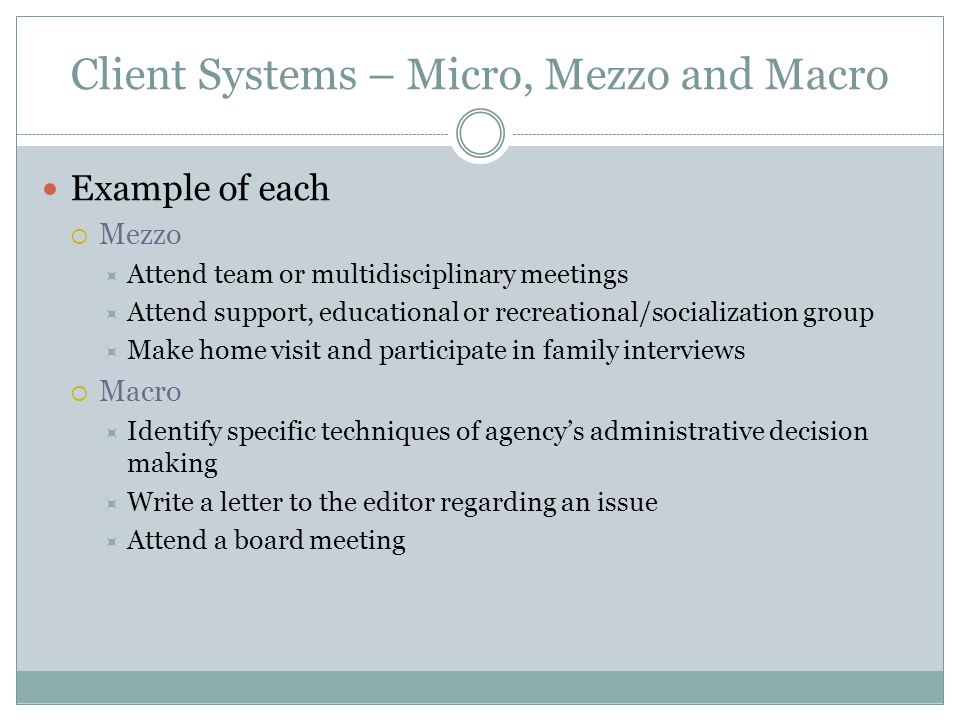 Client Systems – Micro, Mezzo and Macro