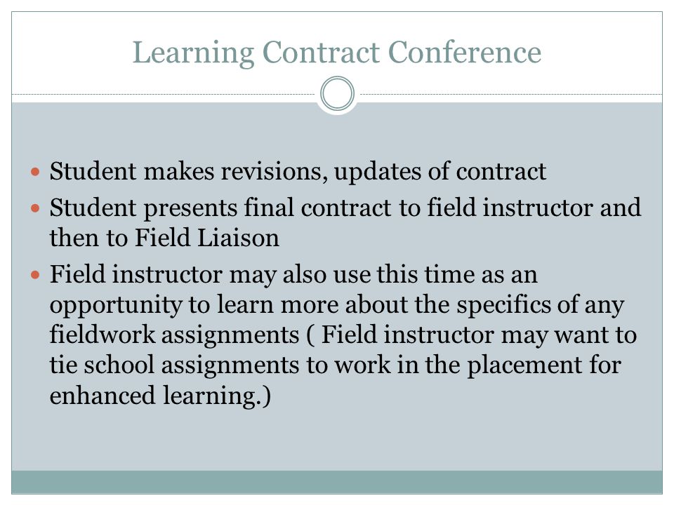 Learning Contract Conference