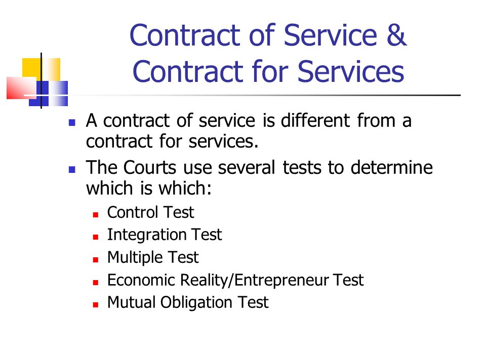 Contract of Service & Contract for Services