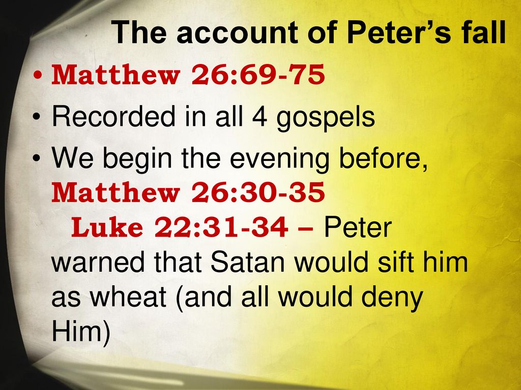 The account of Peter’s fall