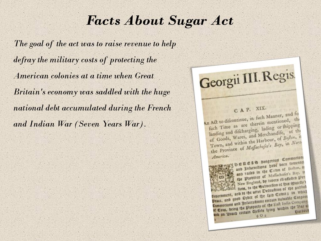 sugar act of 1764 pictures