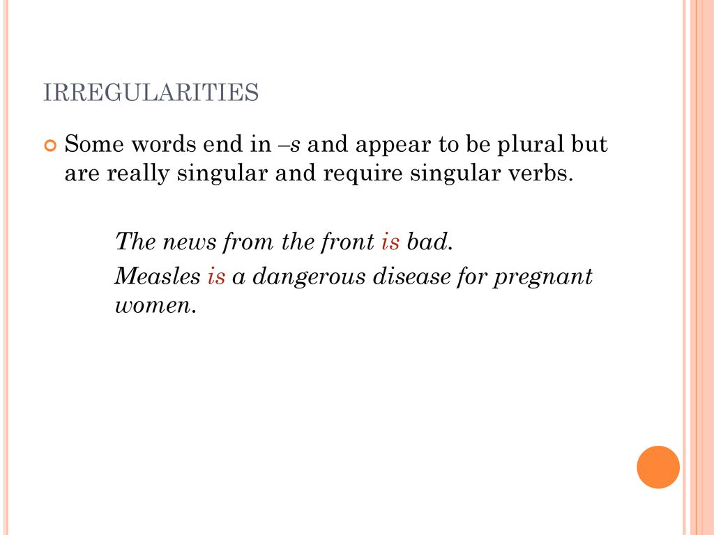 Subject verb agreement ppt download