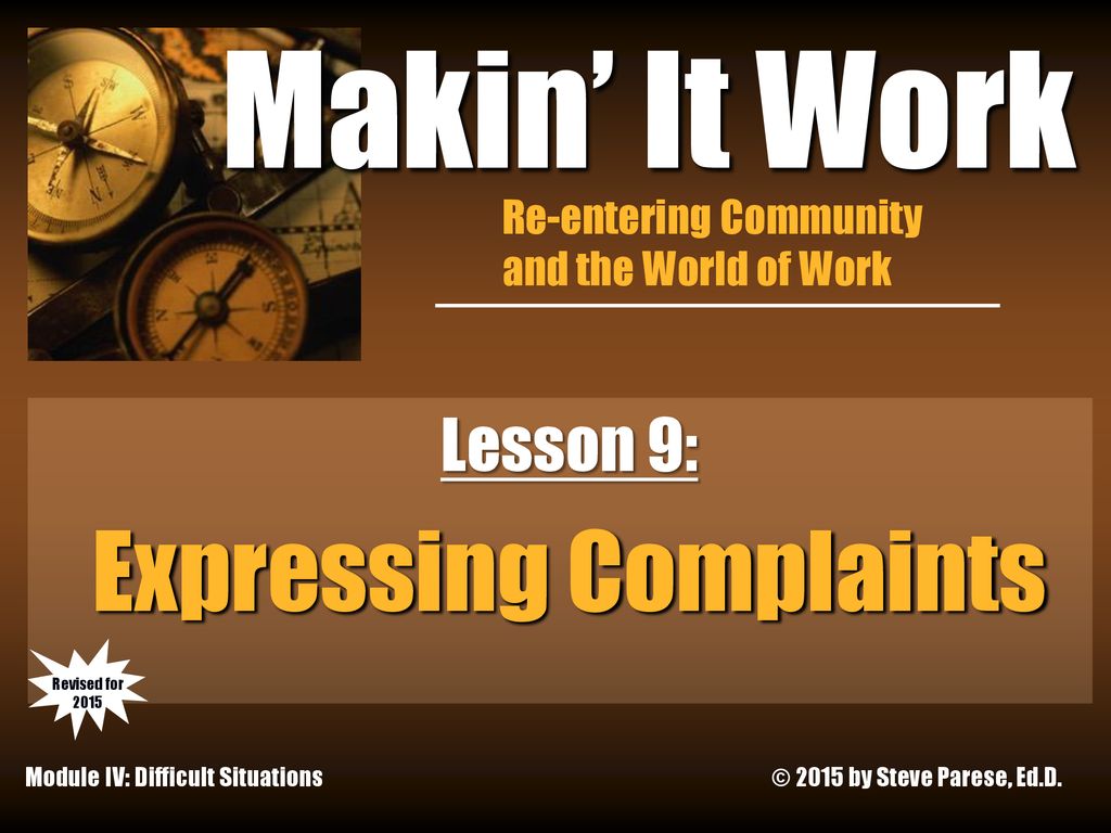 Lesson 9: Expressing Complaints