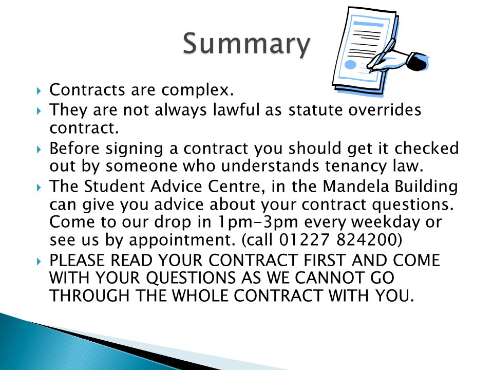 Summary Contracts are complex.