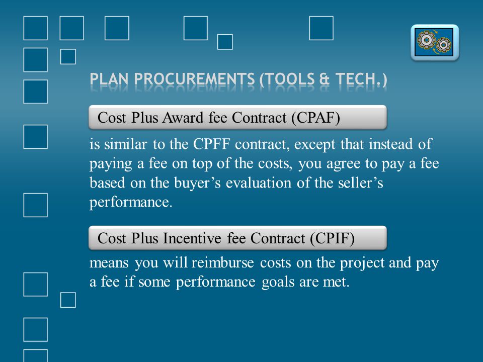 Plan Procurements (Tools & Tech.)