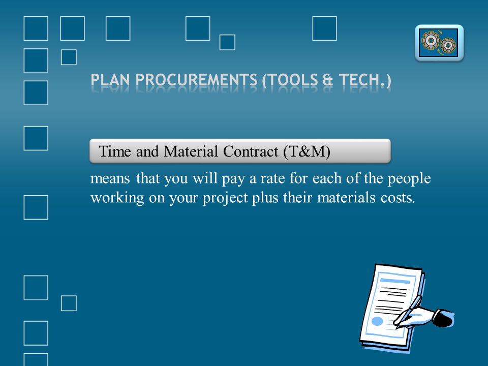 Plan Procurements (Tools & Tech.)