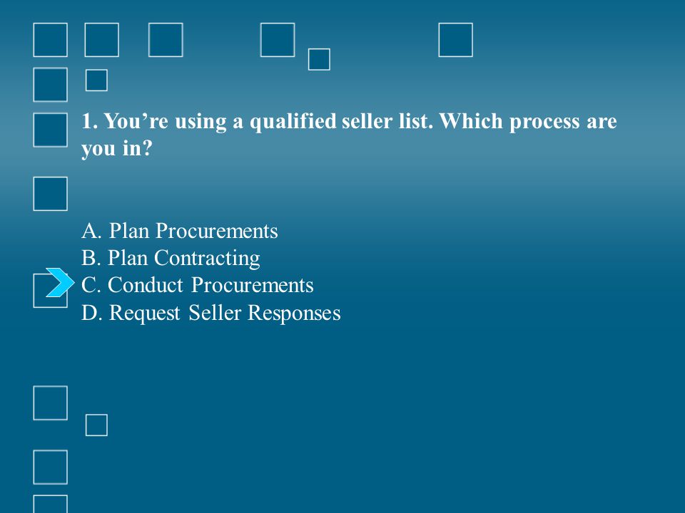 1. You’re using a qualified seller list. Which process are you in