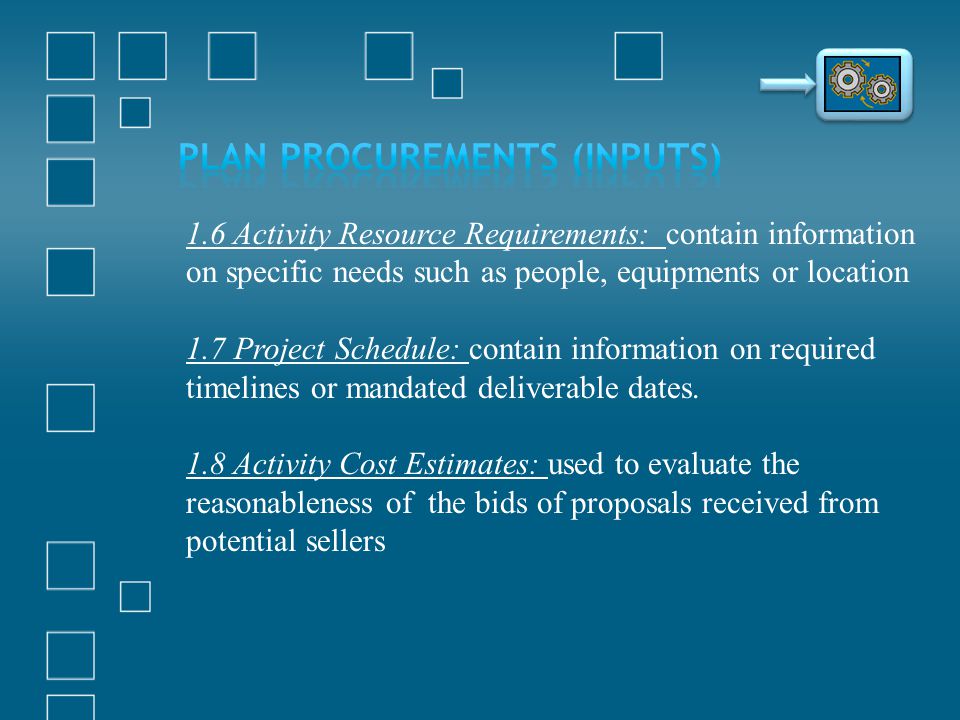 Plan Procurements (Inputs)