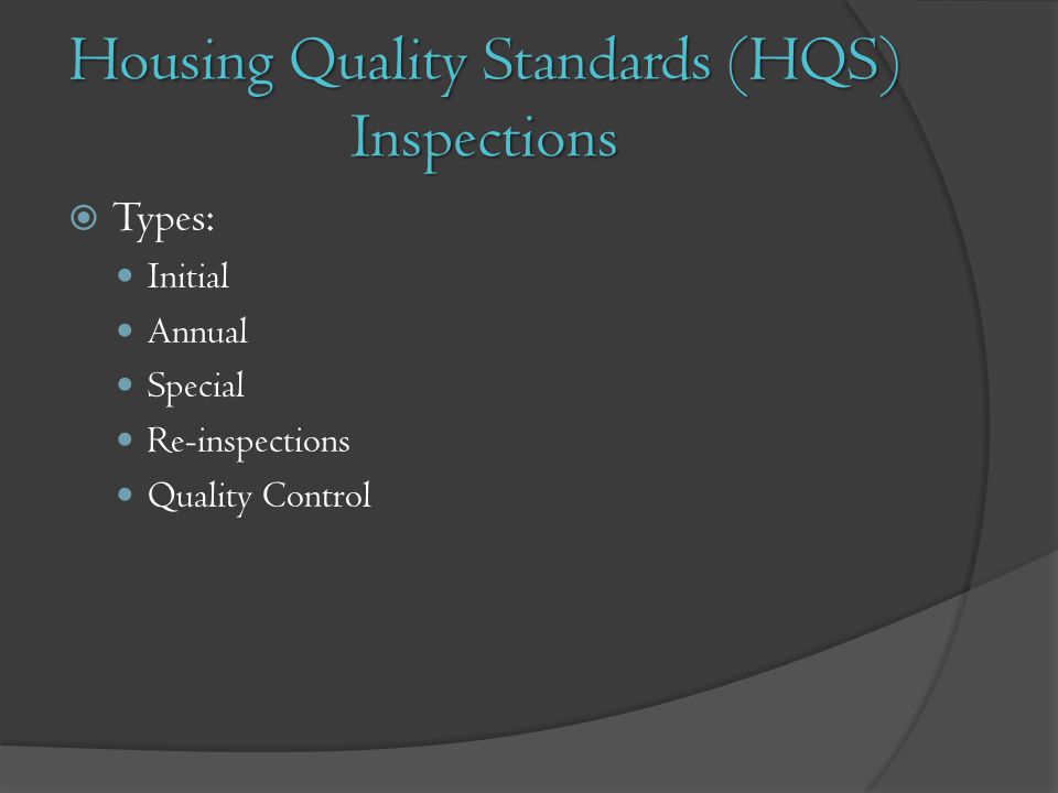 Housing Quality Standards (HQS) Inspections