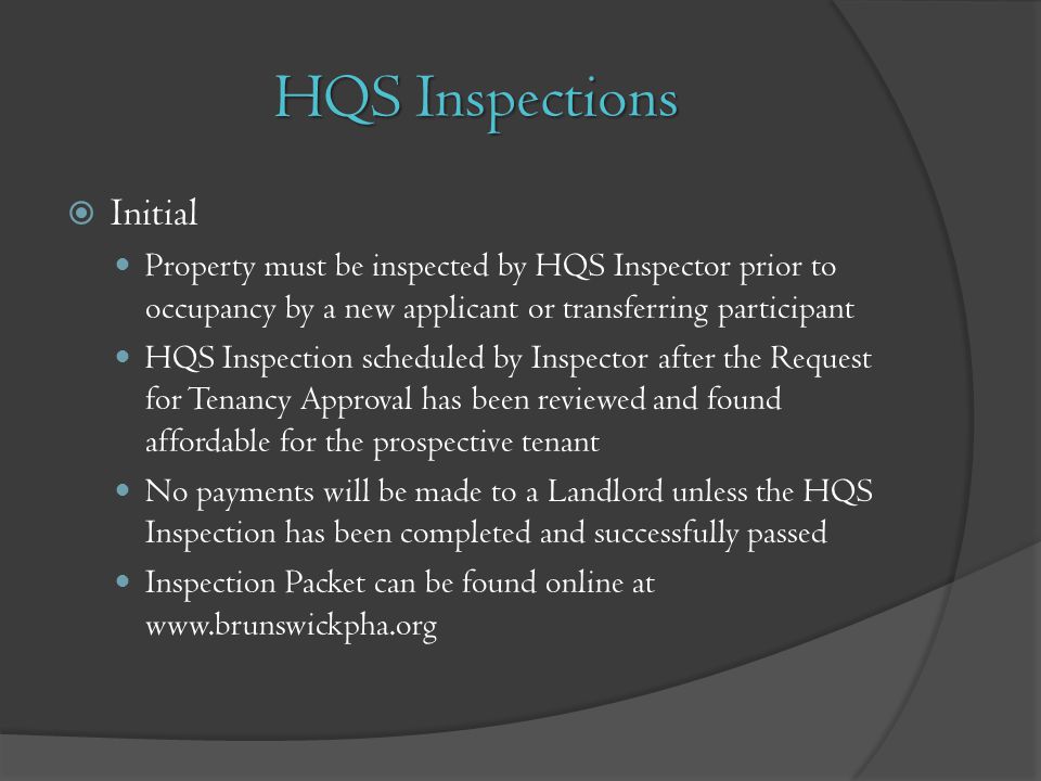 HQS Inspections Initial