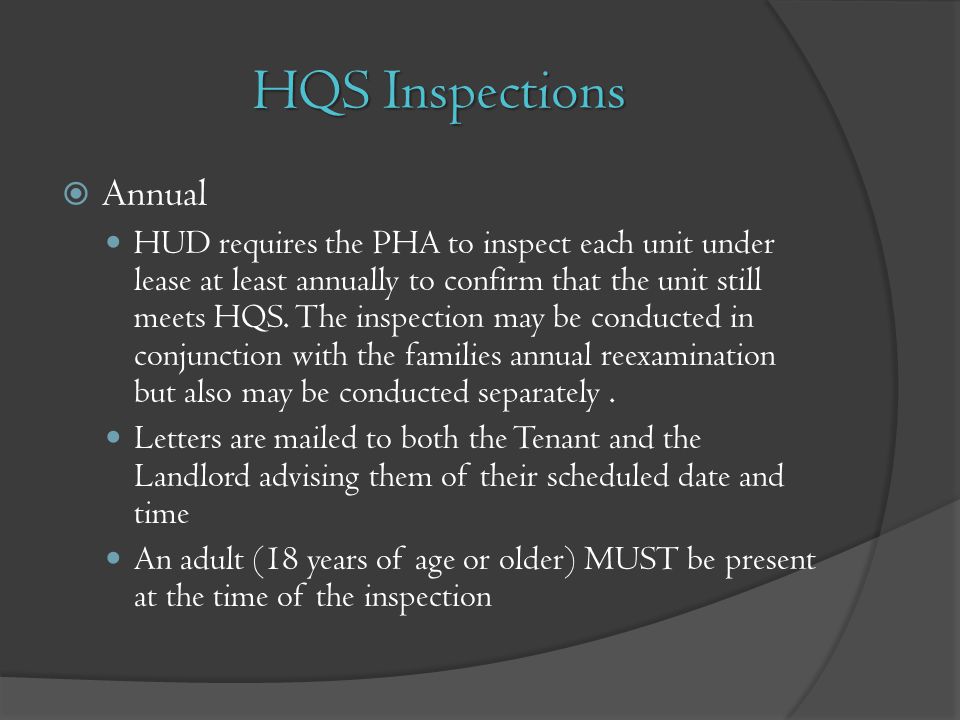 HQS Inspections Annual