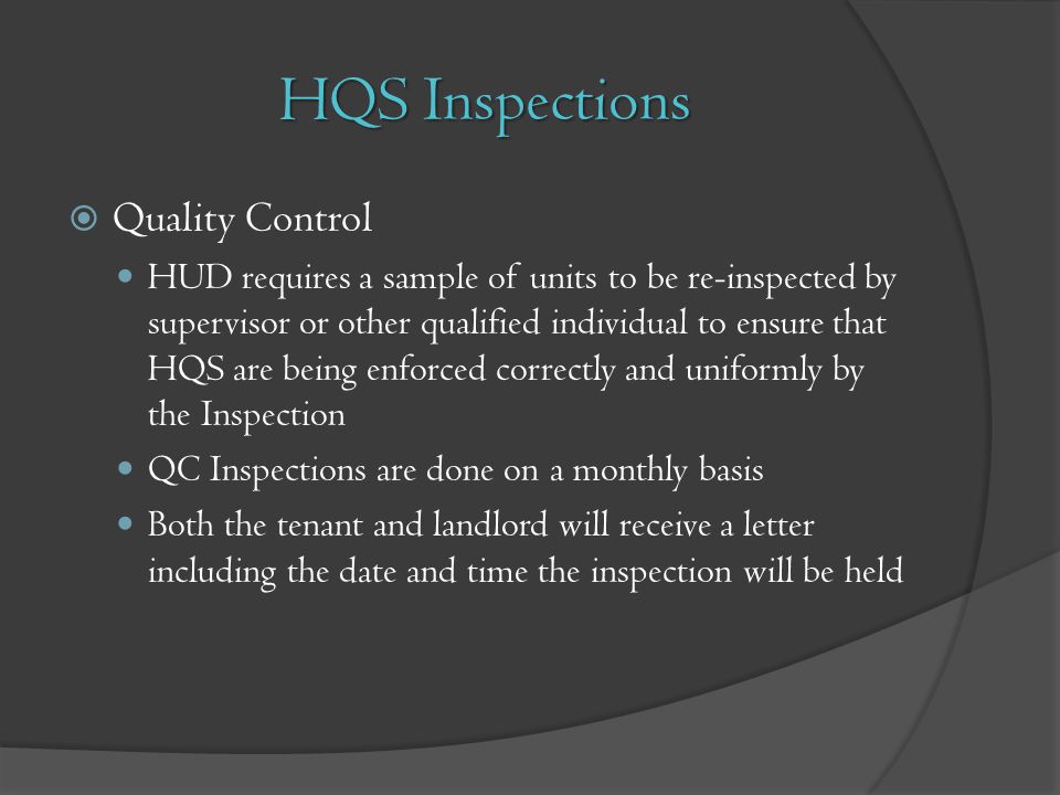 HQS Inspections Quality Control