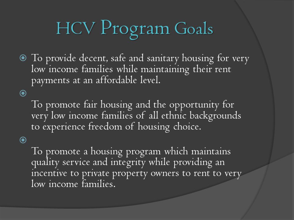 HCV Program Goals