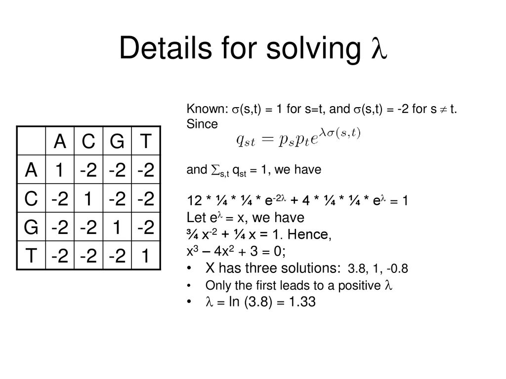 Lecture 6 Sequence Alignment Statistics Ppt Download