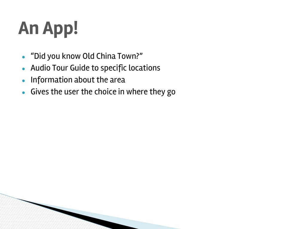 An App! Did you know Old China Town