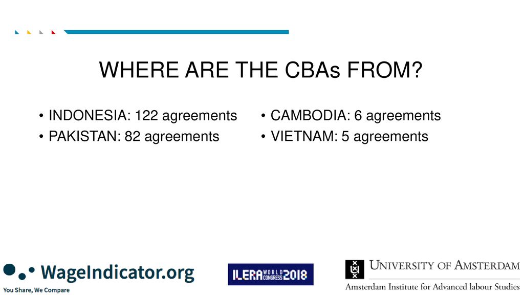 WHERE ARE THE CBAs FROM INDONESIA: 122 agreements