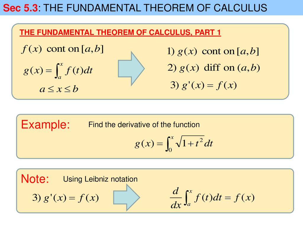 Sec 5 3 the fundamental theorem of calculus ppt download