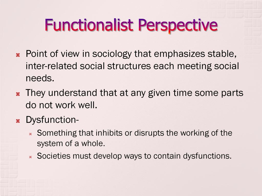 define dysfunction in sociology