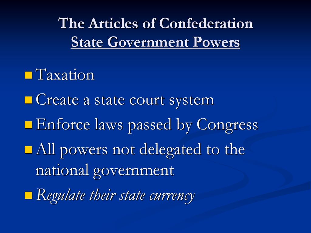 The Articles of Confederation - ppt download