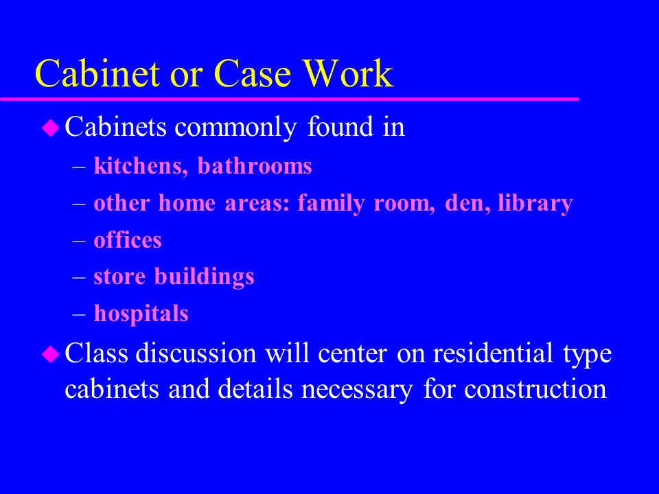 Type And Classification Terms Material Size Of Cabinets Ppt