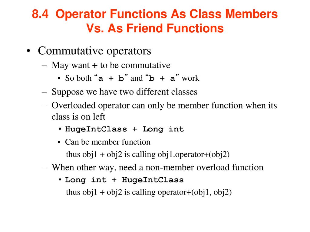 Use operators with objects (operator overloading) - ppt download