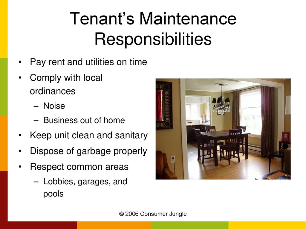 Tenant’s Maintenance Responsibilities