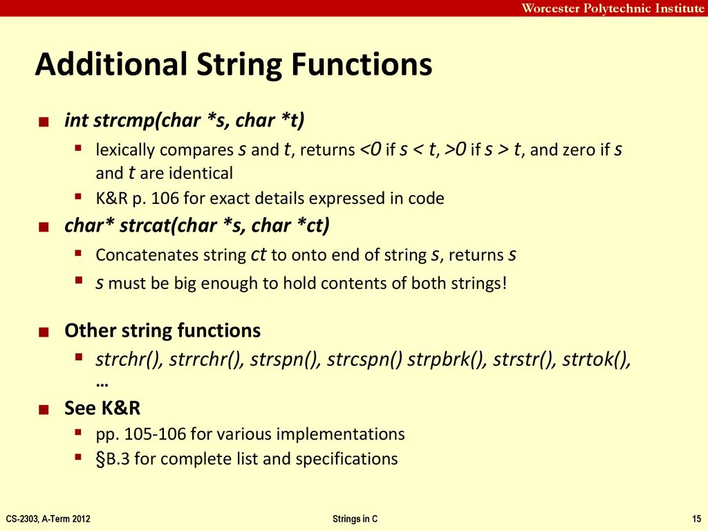 Strings in C Professor Hugh C. Lauer CS-2303, System Programming ...