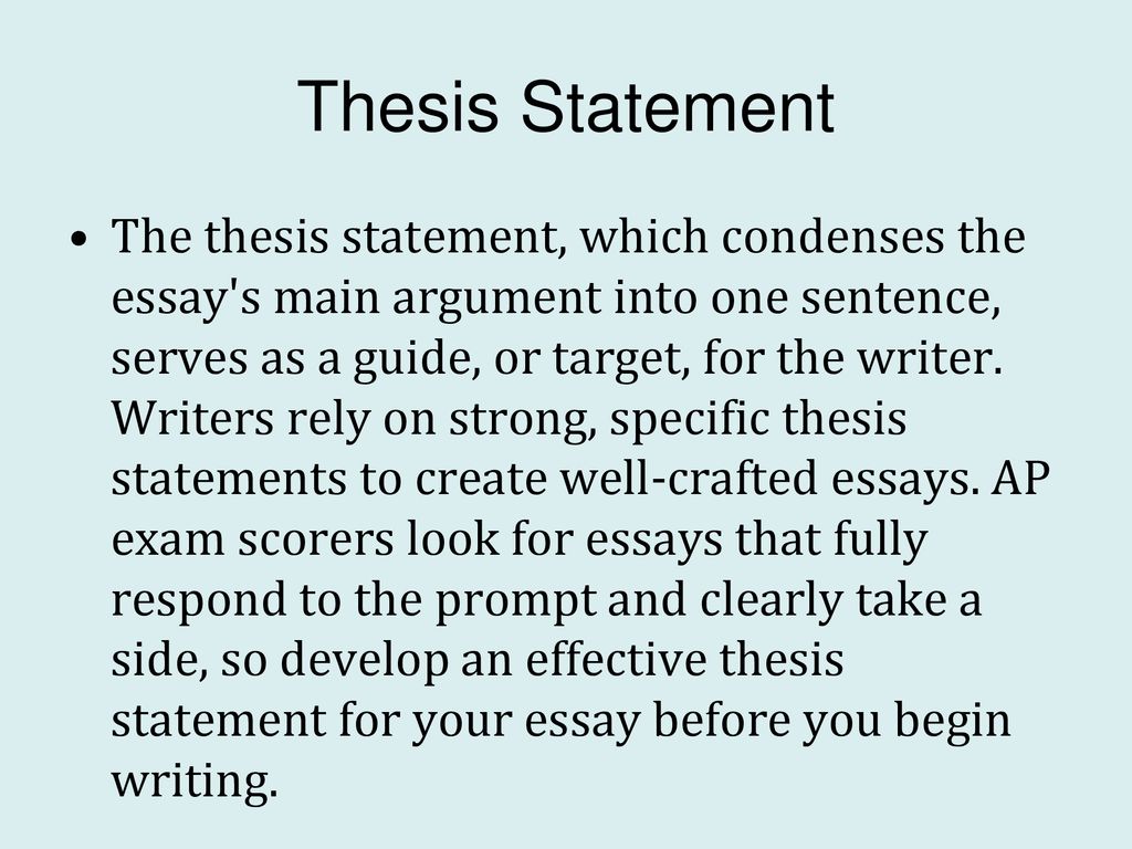 How to write a Thesis Statement - ppt download