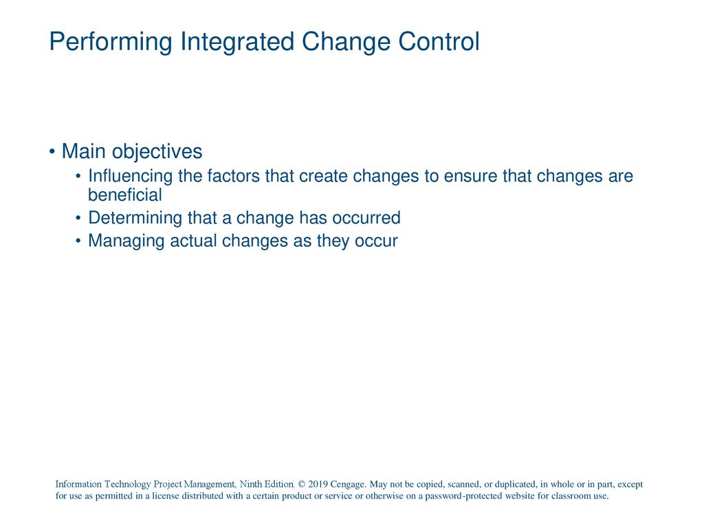 Performing Integrated Change Control