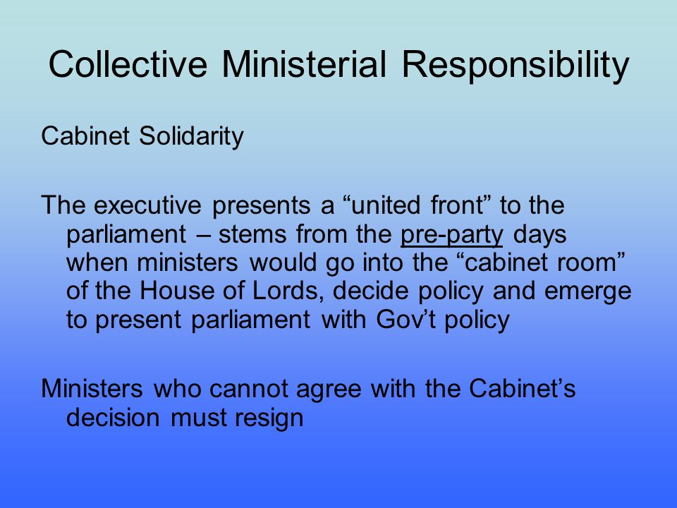 ministerial responsibility - ppt video online download