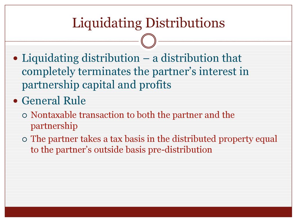 Partnership Liquidating Distributions