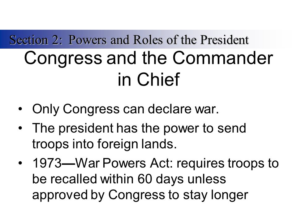 Congress and the Commander in Chief