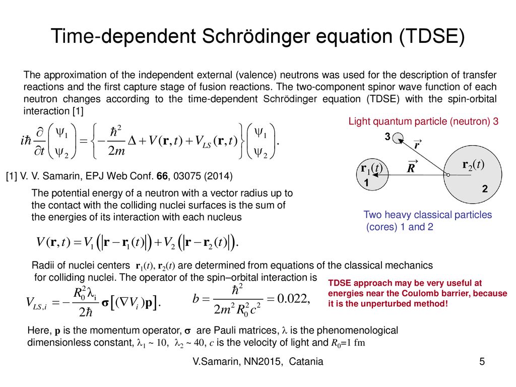 Time-dependent Schrödinger equation (TDSE)