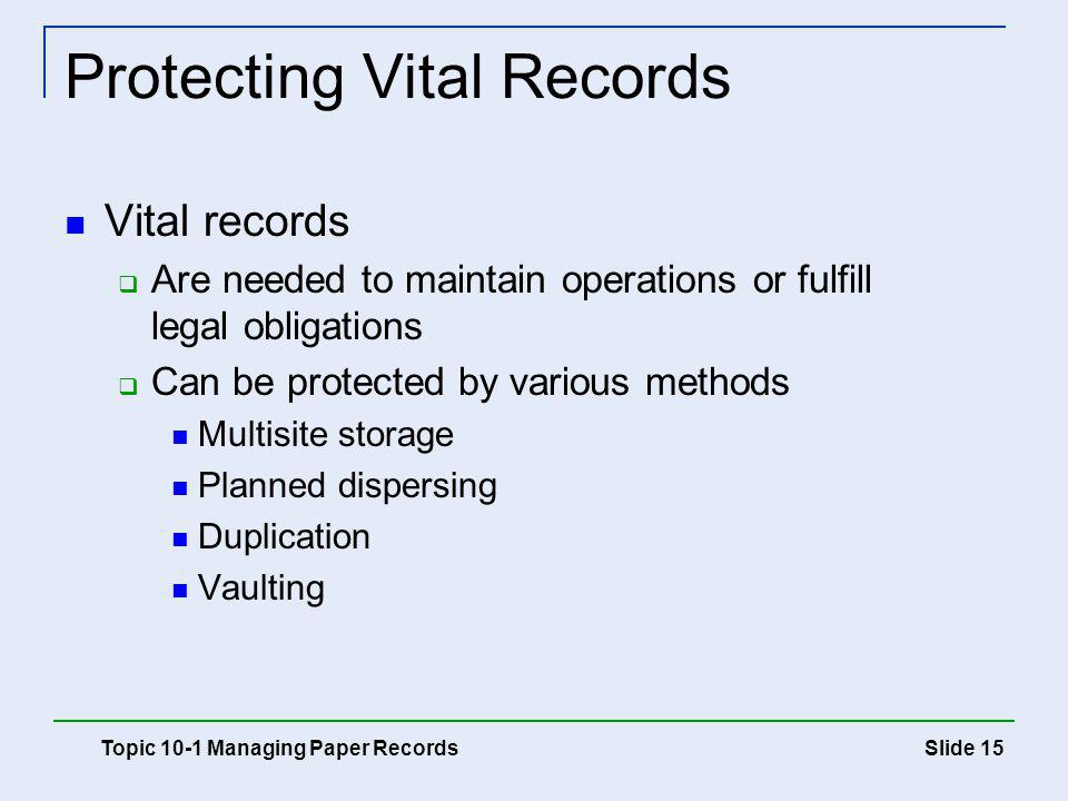Protecting Vital Records