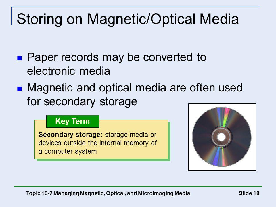 Storing on Magnetic/Optical Media