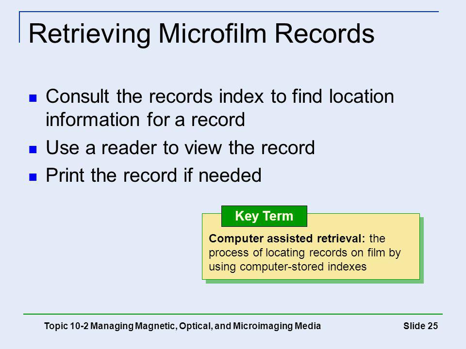 Retrieving Microfilm Records