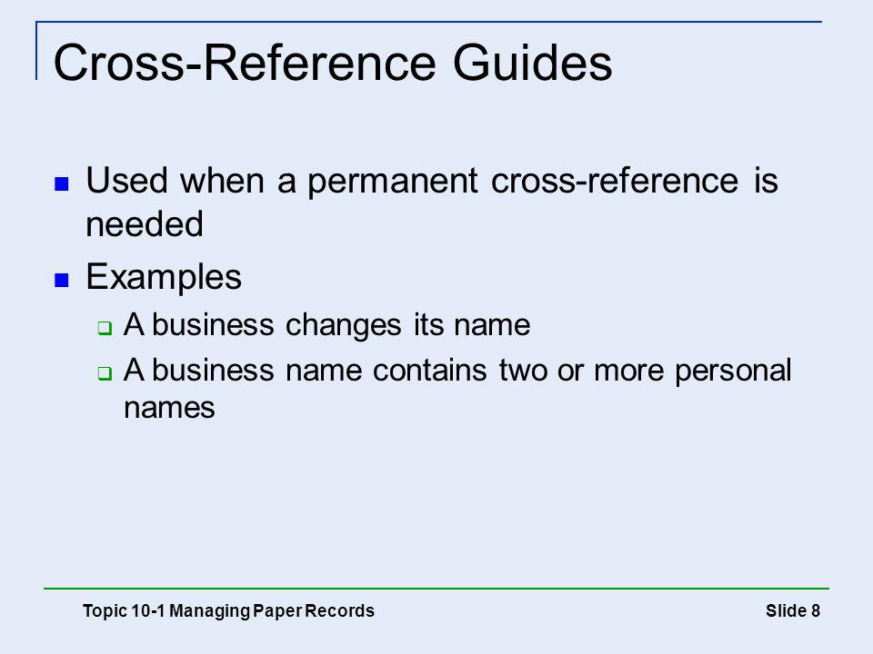 Cross-Reference Guides