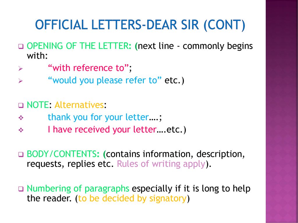 Alternatives To Dear In A Letter from slideplayer.com