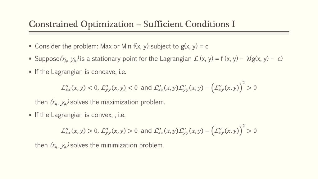 Constrained Optimization Ppt Download
