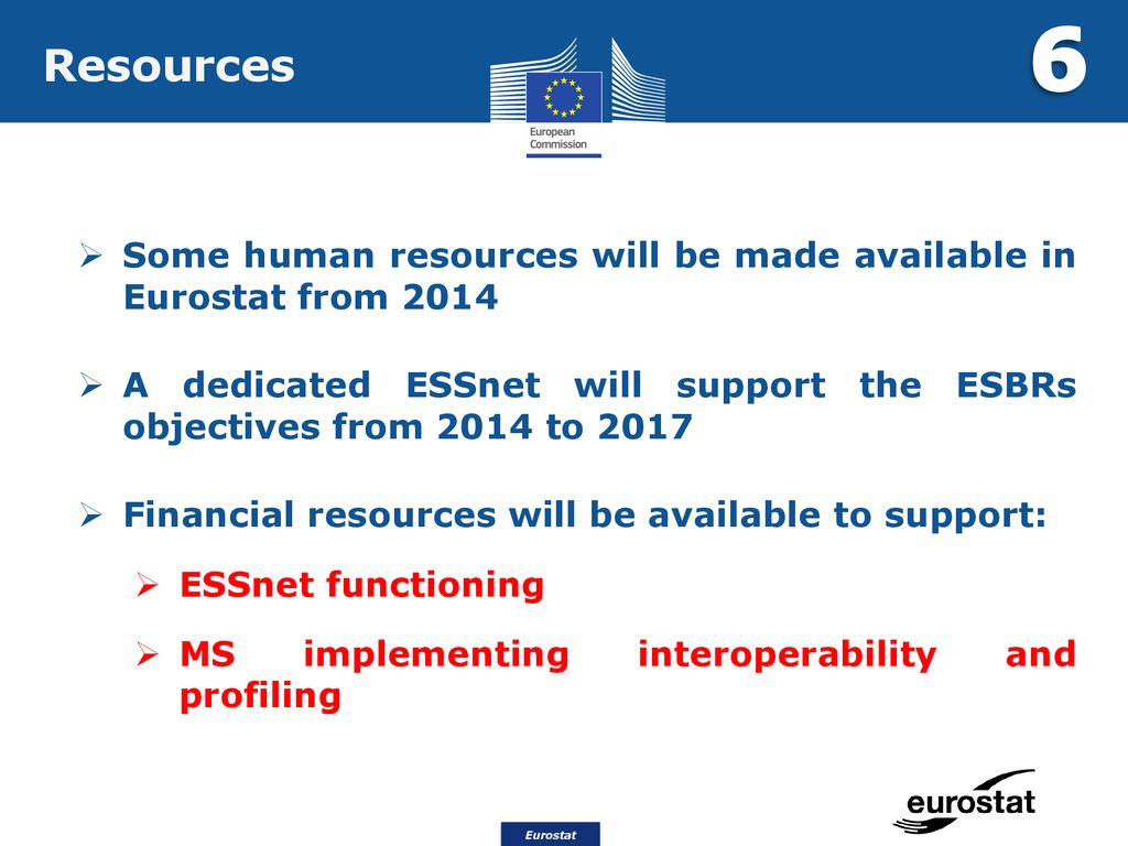 6 Resources. Some human resources will be made available in Eurostat from