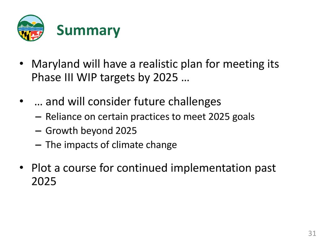 Maryland’s Phase III WIP Planning for 2025 and beyond ppt download