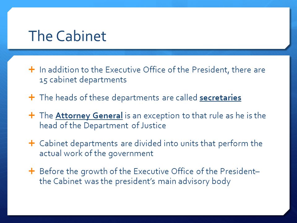 Executive Office Of The President And The Cabinet Ppt Download