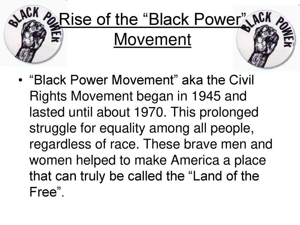 black power movement timeline